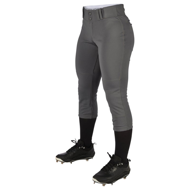 CHAMPRO Women's Tournament Traditional Low-Rise Polyester Softball Pant, Medium, Graphite - Image 1